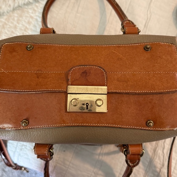 Vintage 1980s Dooney & Bourke Classic Tan and Brown Leather Dr Handbag - Picture 11 of 11